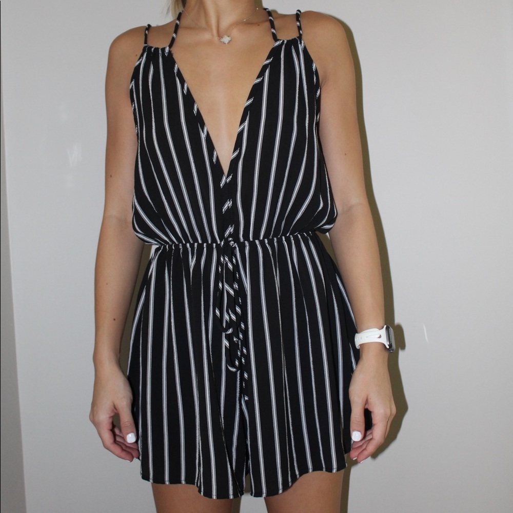 AUDREY 3+1 Striped Romper